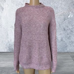 American Eagle Women Pullover Knit Sweater Small/P Baby Pink Stretch Turtleneck